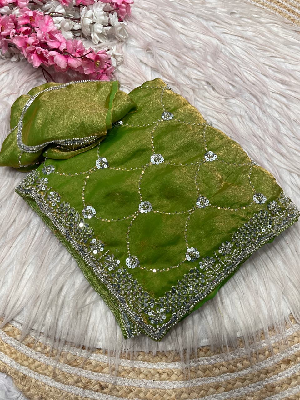 Fendy party luxe beads sarees