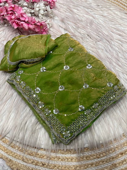 Fendy party luxe beads sarees