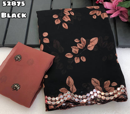 Trending soft weightless chiffon floral sarees