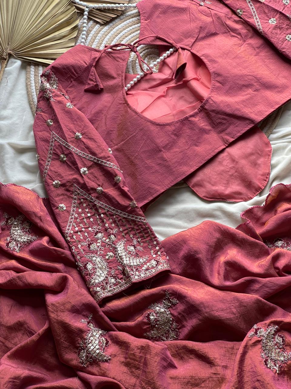 Sana Pro Silk with Masterpiece Coding Work with stitched blouse