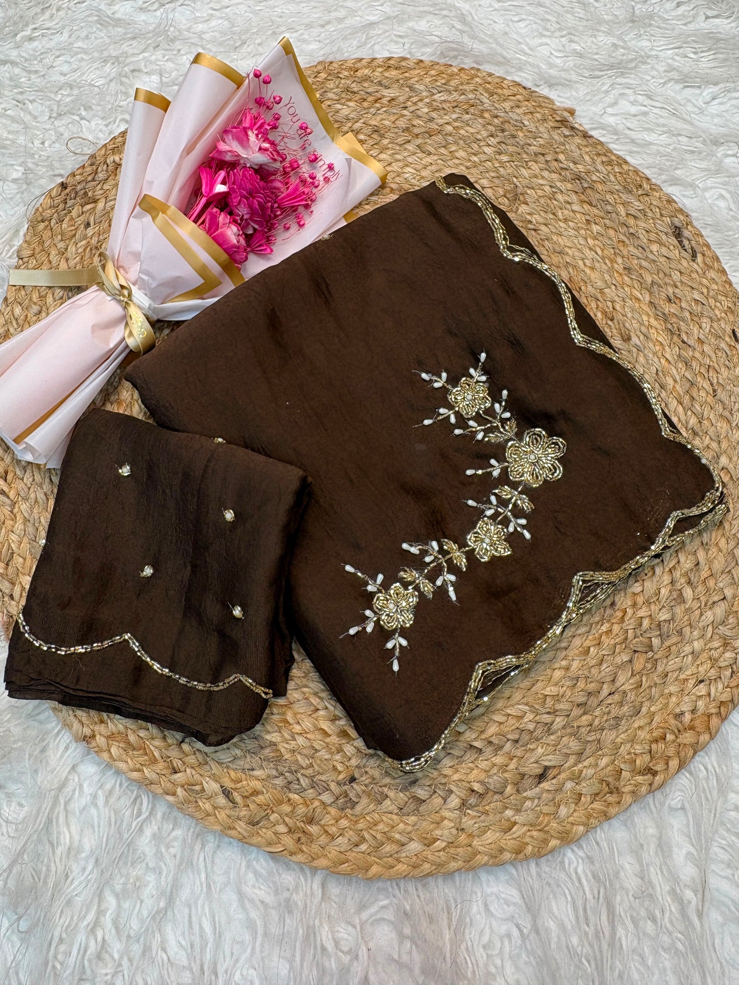 Coffee crush rangoli trending Designer saree