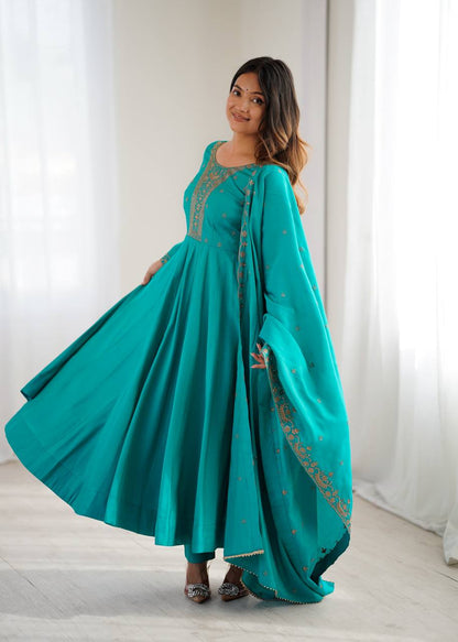 Wedding special Anarkali  Chanderi silk