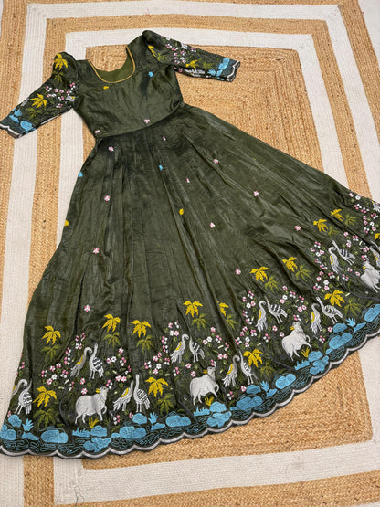 Soft crush pichwai classic gowns