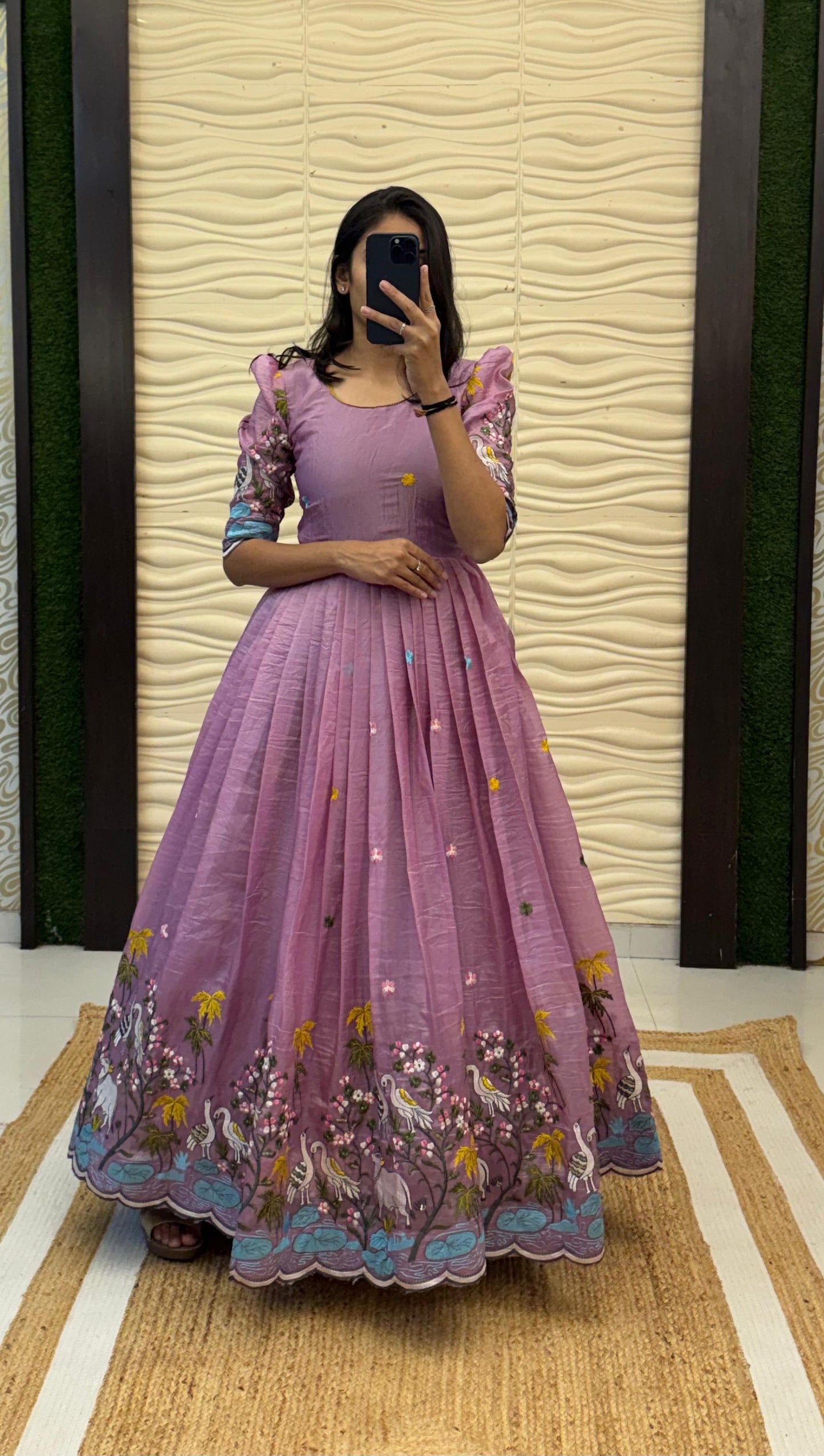 Soft crush pichwai classic gowns