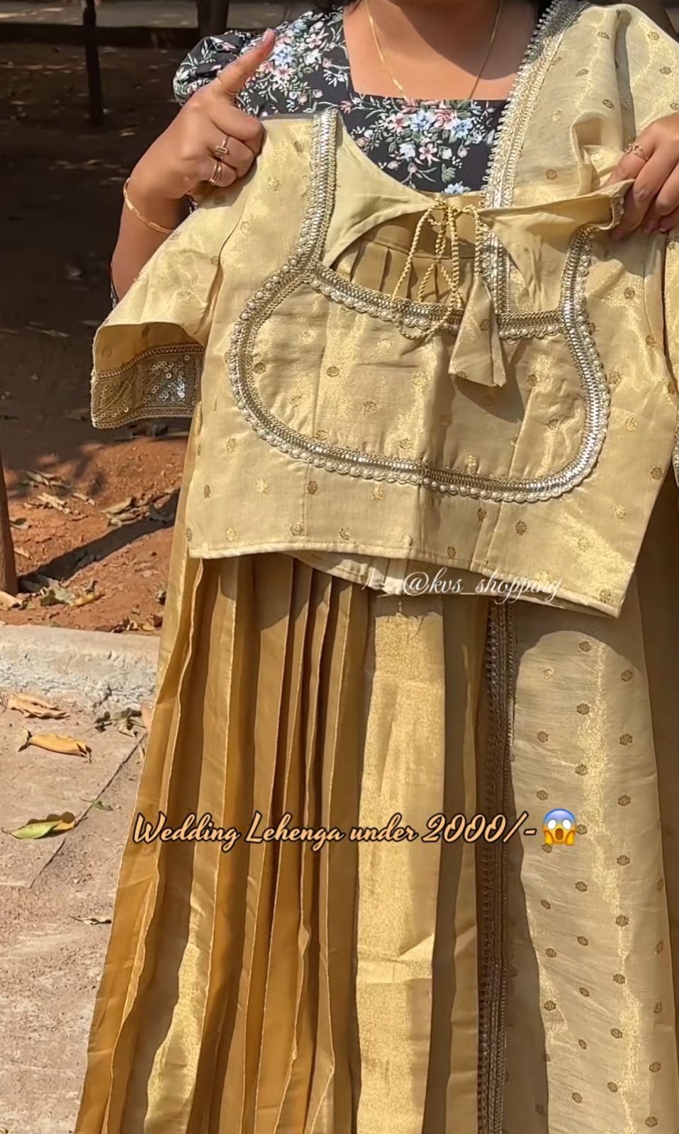 Gold wedding /festival  designer lehenga set.