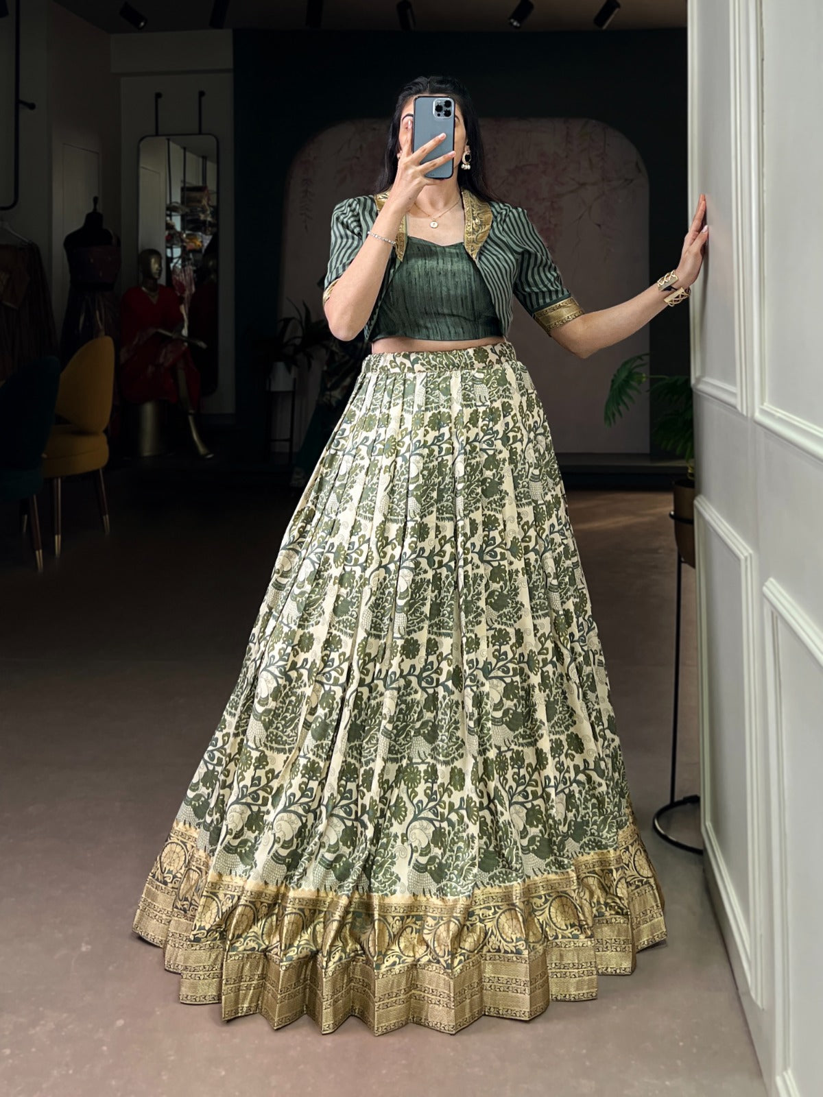 Co-ord Set Lehenga royalty tasar silk  set