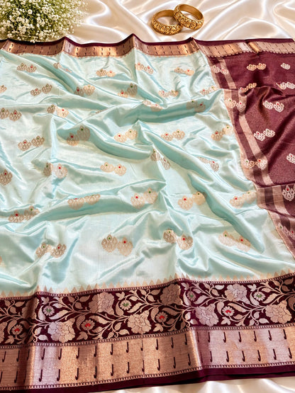 Juhmki series Banarasi katan soft silk sarees