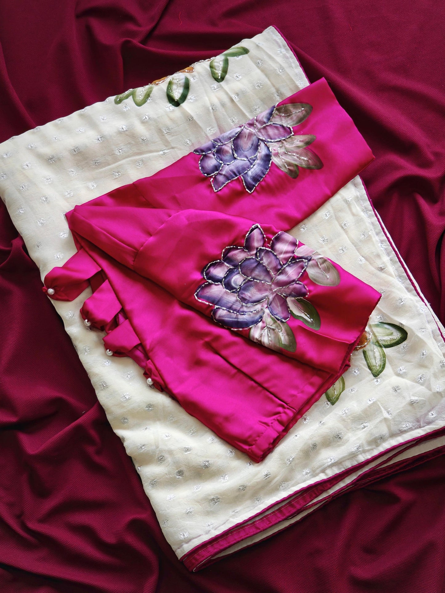 Pure soft crushed chiffon saree