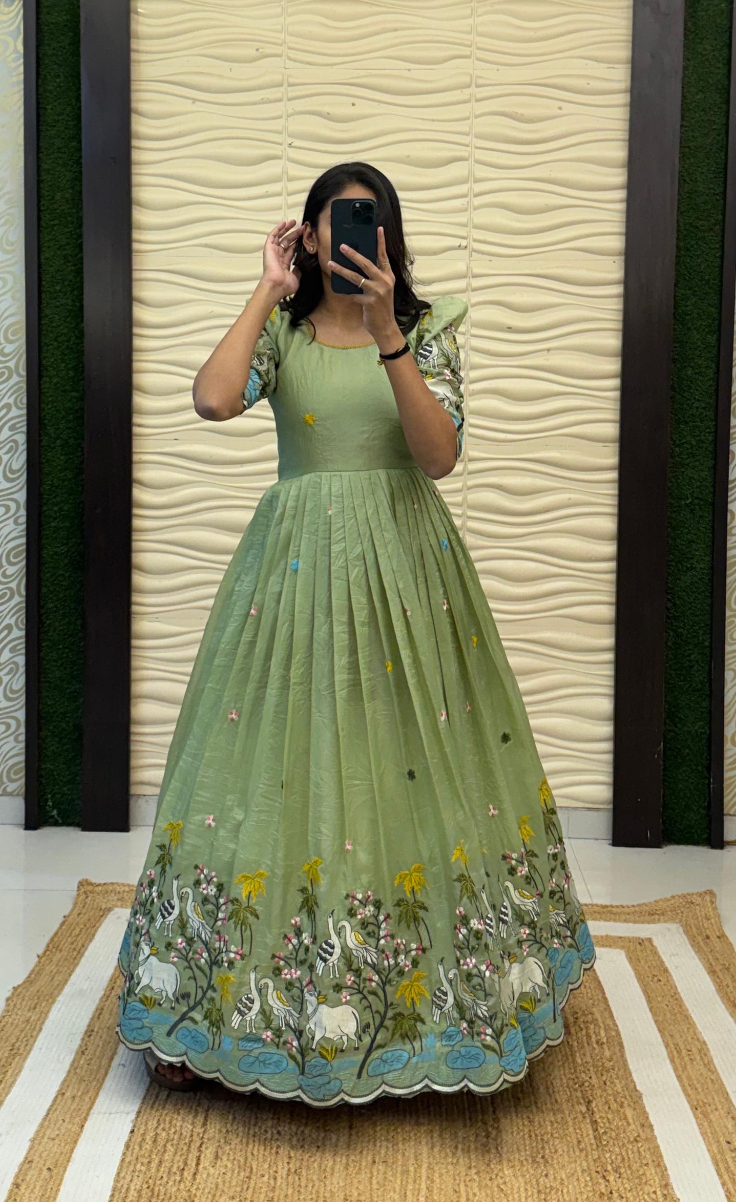 Soft crush pichwai classic gowns