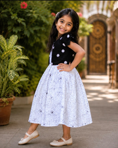 Kids 2 in one model Georgette gown