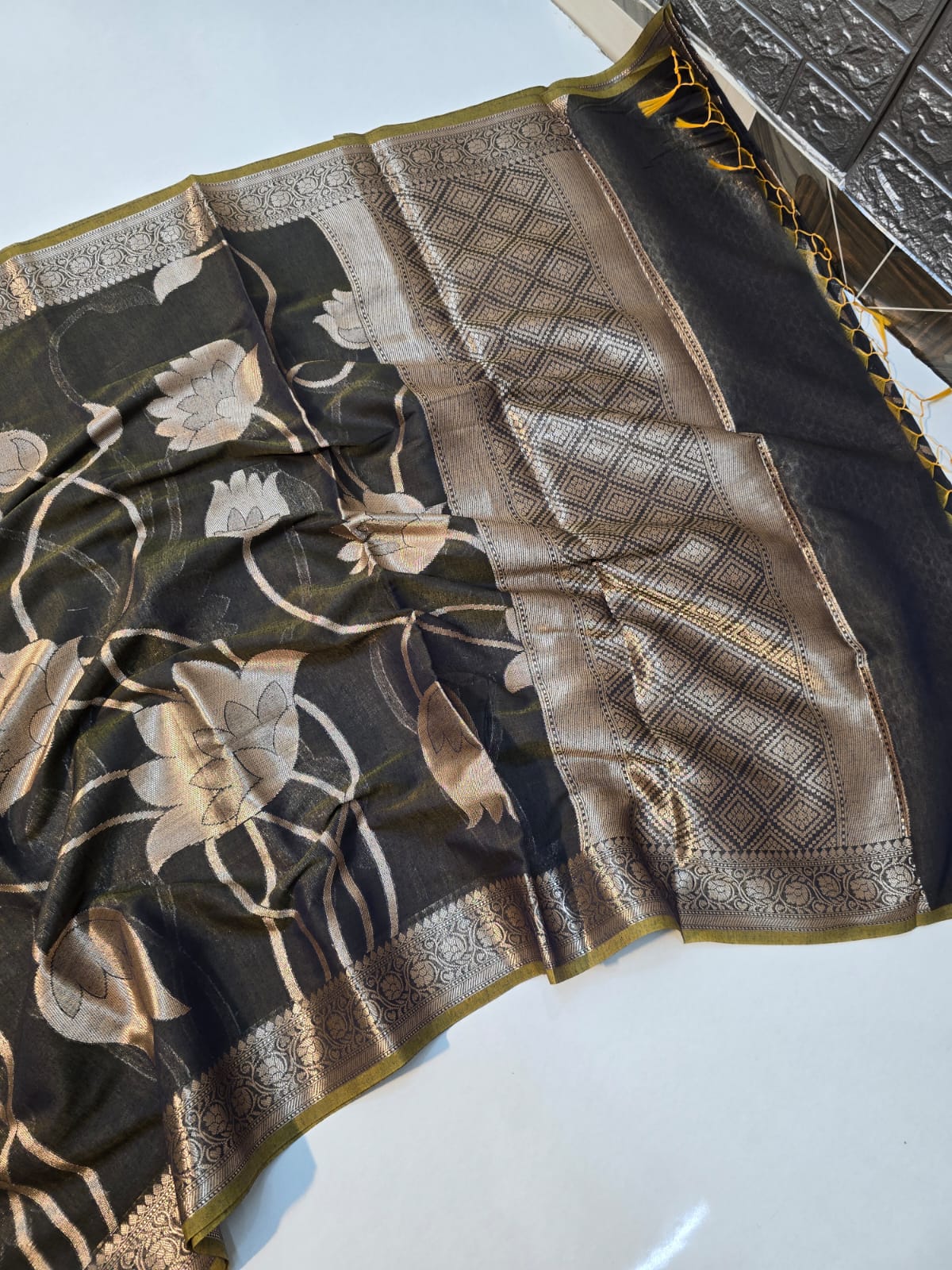 Banarasi mul cotton silk jaal pattern sarees