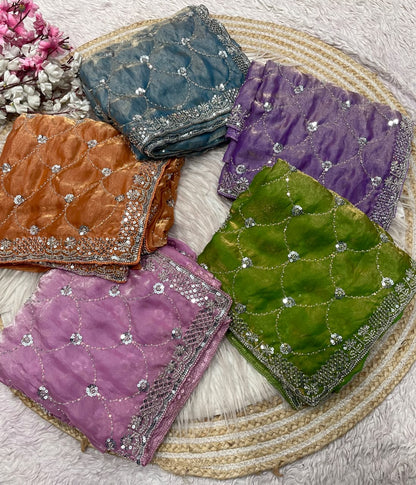 Fendy party luxe beads sarees