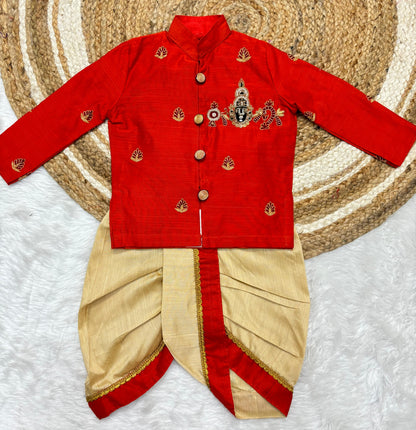 Boys dhothi with kurta sets with handwork s