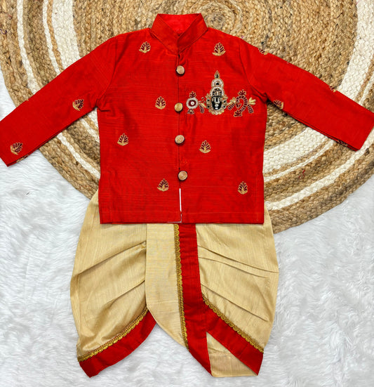 Boys dhothi with kurta sets with handwork s