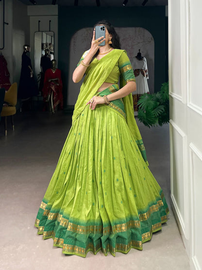 Chanderi cotton half saree Lehenga