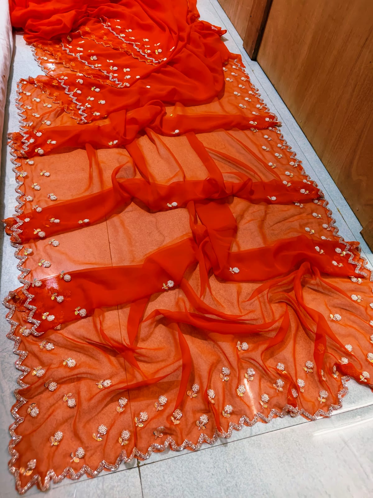 Royal georgette handwork sarees