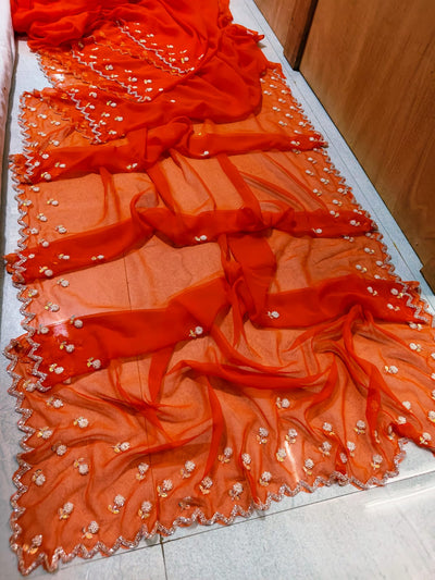 Royal georgette handwork sarees