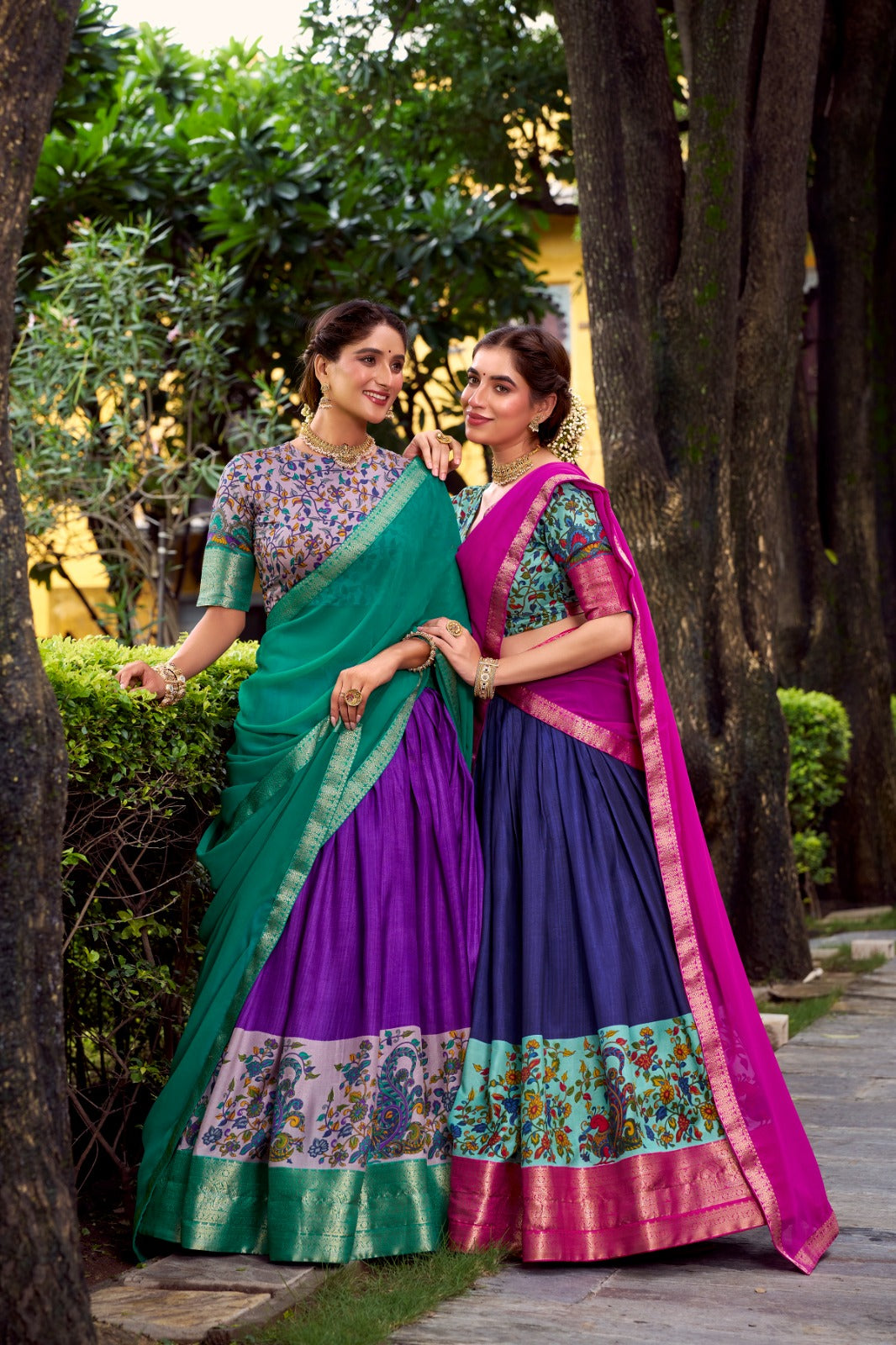 Kalmkari Tradition Weaving Lehenags