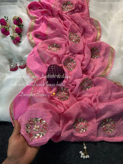 Our Kusum Trendy viscose gota jardoshi  work saree