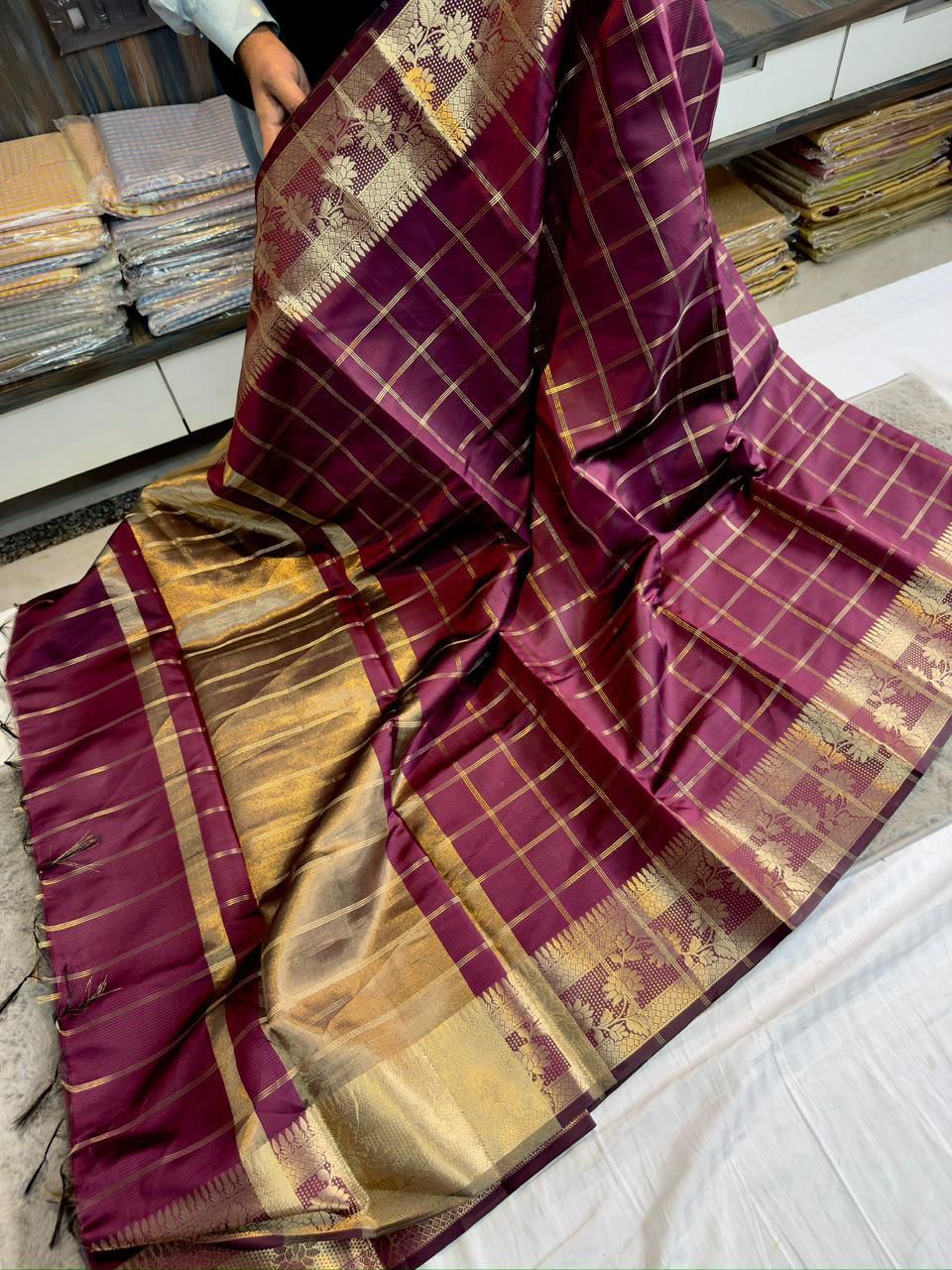 Vintage checks resha budget sarees
