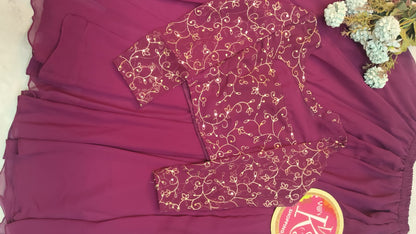 Crop top style (Anarakali ) gown stylish work sets