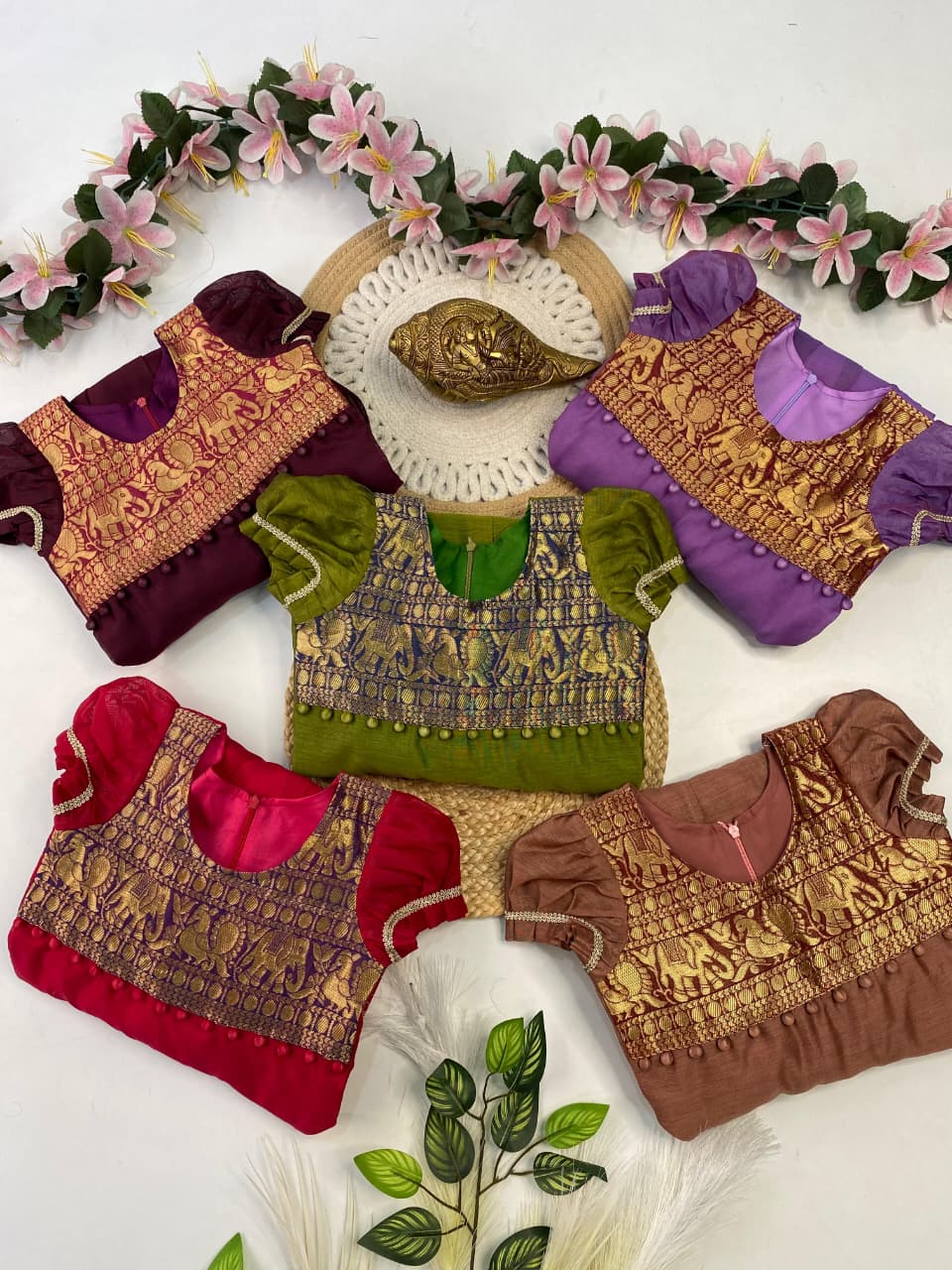 Kids Narayapet silk pattu gowns