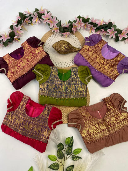 Kids Narayapet silk pattu gowns