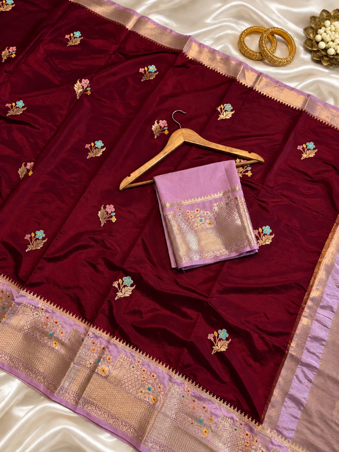 Banarasi katan silk zari butti budget saree