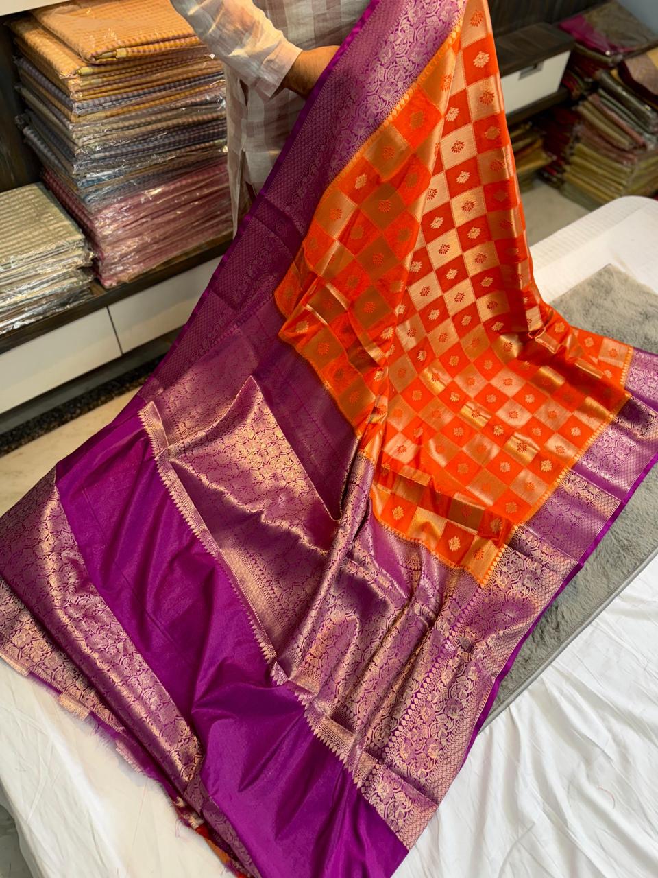 Dupion Pure vintage vibe pattu saree