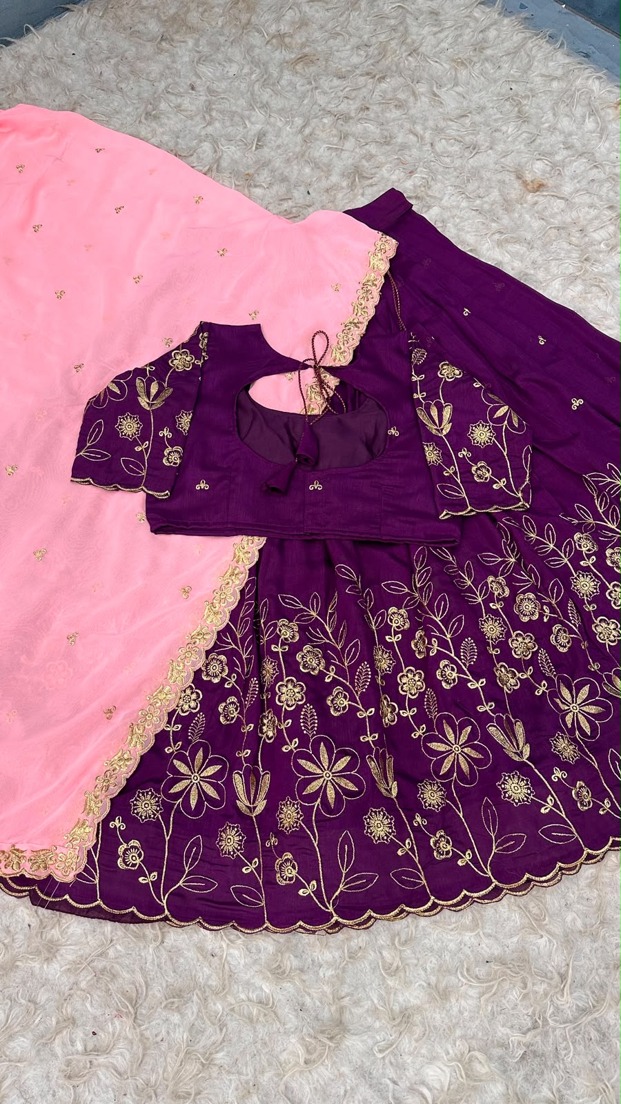 Blooming Vichitra silk designer lehenga