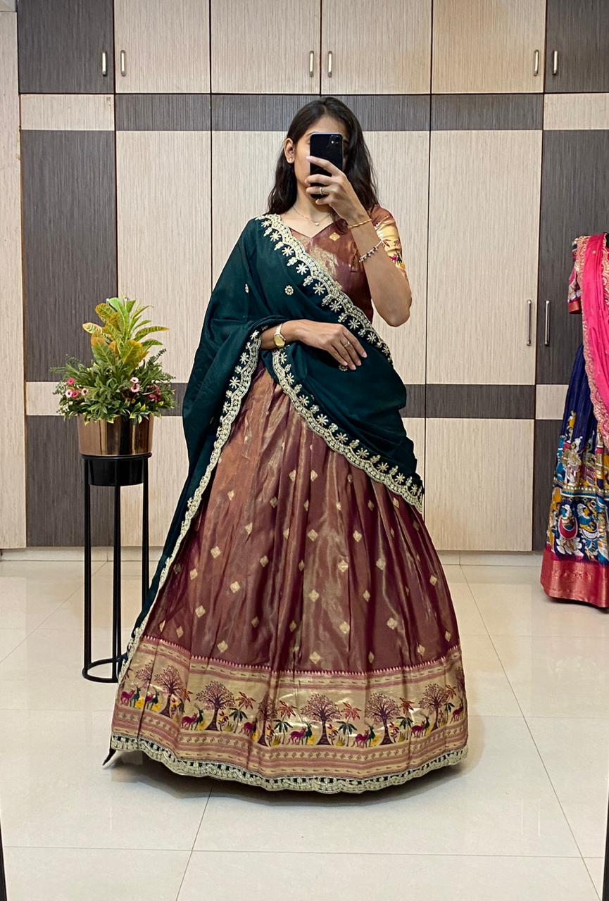 Paithani Lehenga with zari work