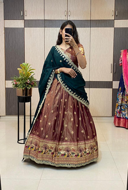 Paithani Lehenga with zari work