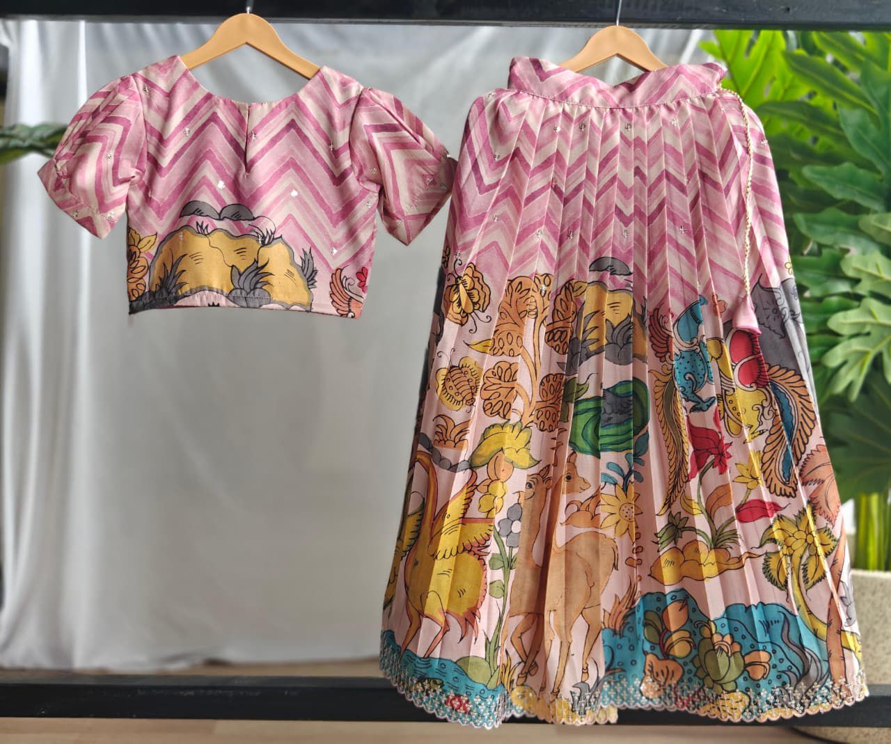 Tussar silk Kalamkari Kids Crop top 🫶🏻