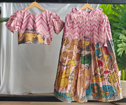 Tussar silk Kalamkari Kids Crop top 🫶🏻