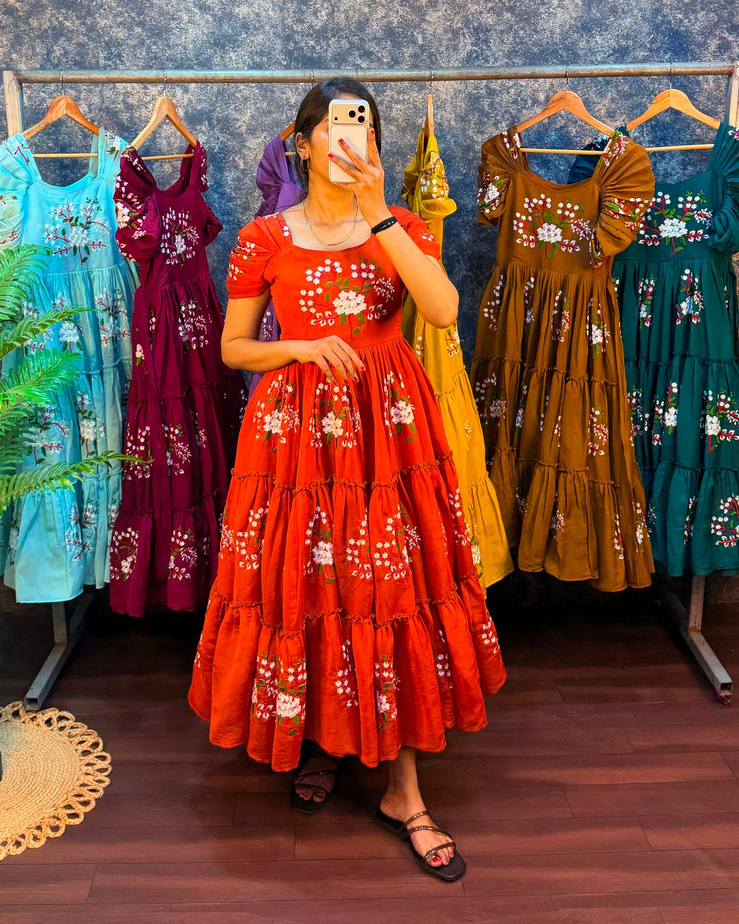 South mull cotton embroidery cafe gowns