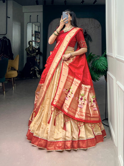 Paithani elegance lehenga for festive celebration.