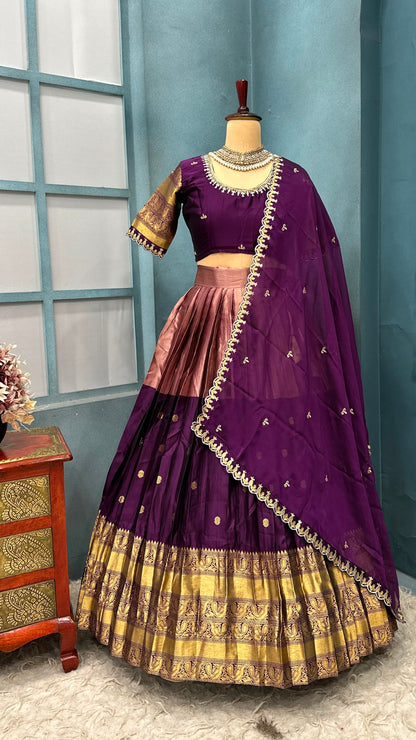Kanjipuram tissue silk Designer Lehenga