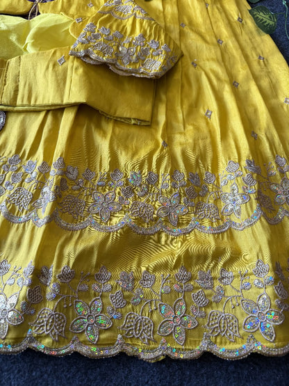 Bloom viscose tissue Designer lehenga