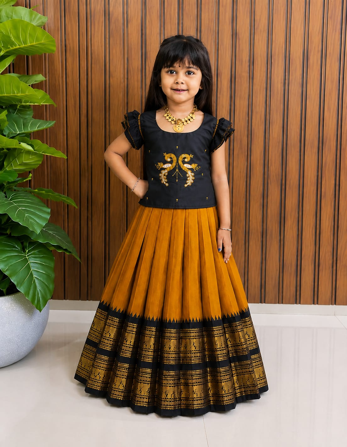 Kids cute weaving party style lehenga