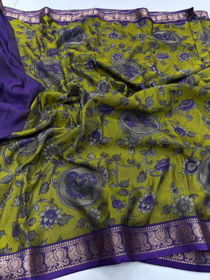 Budget friendly Kalamkari Dola
Silk saree