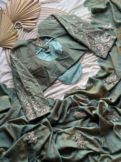 Sana Pro Silk with Masterpiece Coding Work with stitched blouse