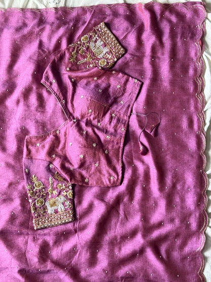 Beadspromax Saree with stitched Blouses Budget sarees