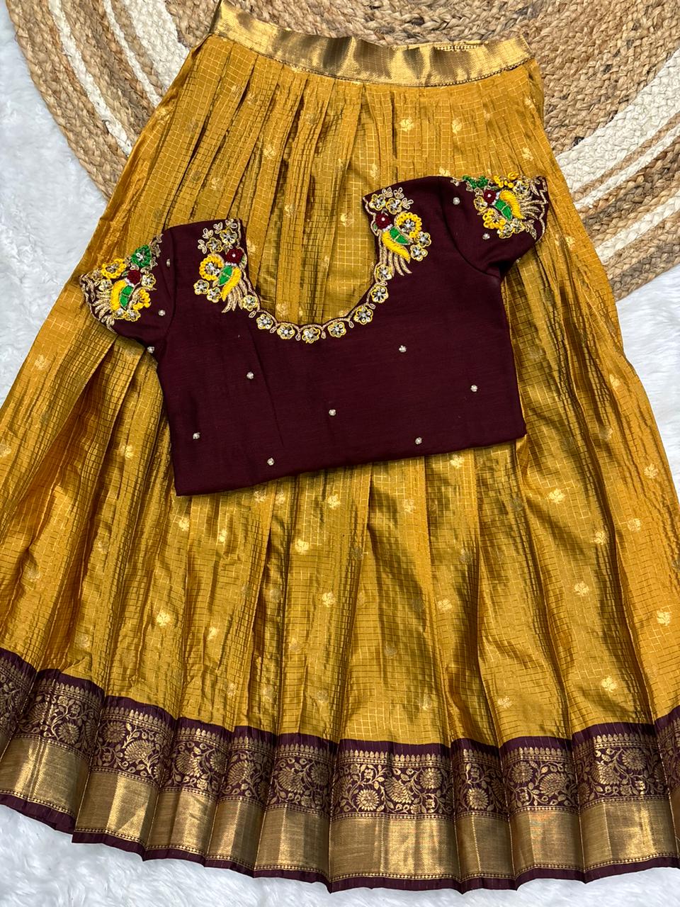 Kids cute zardosi maggam work festival wear