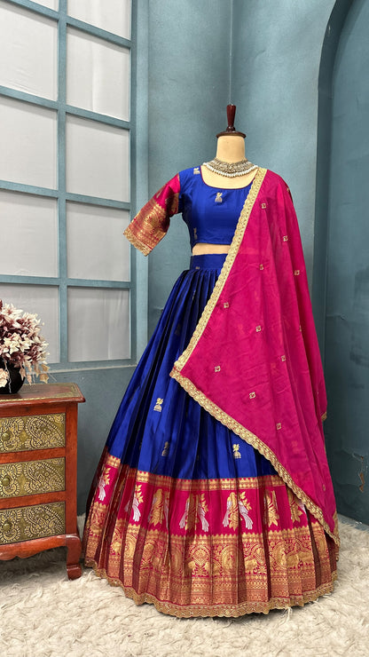 Jhumka Kanjivaram designer lehenga set