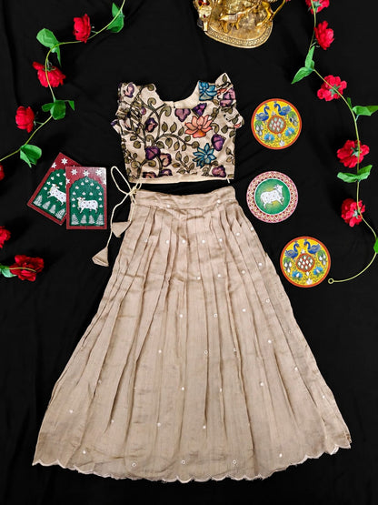 Indo western style kids cute Kalamkari sets