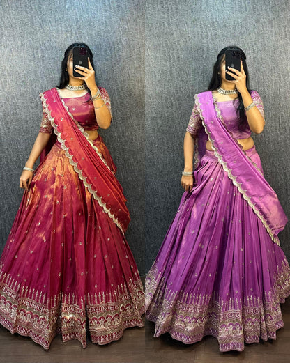 Festival Lehenga South tisuuse silk embroidery sequin work