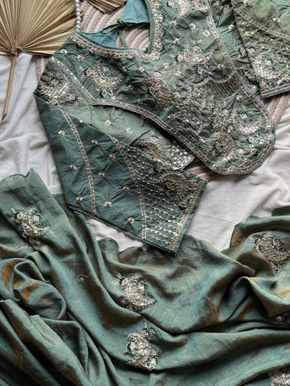 Sana Pro Silk with Masterpiece Coding Work with stitched blouse