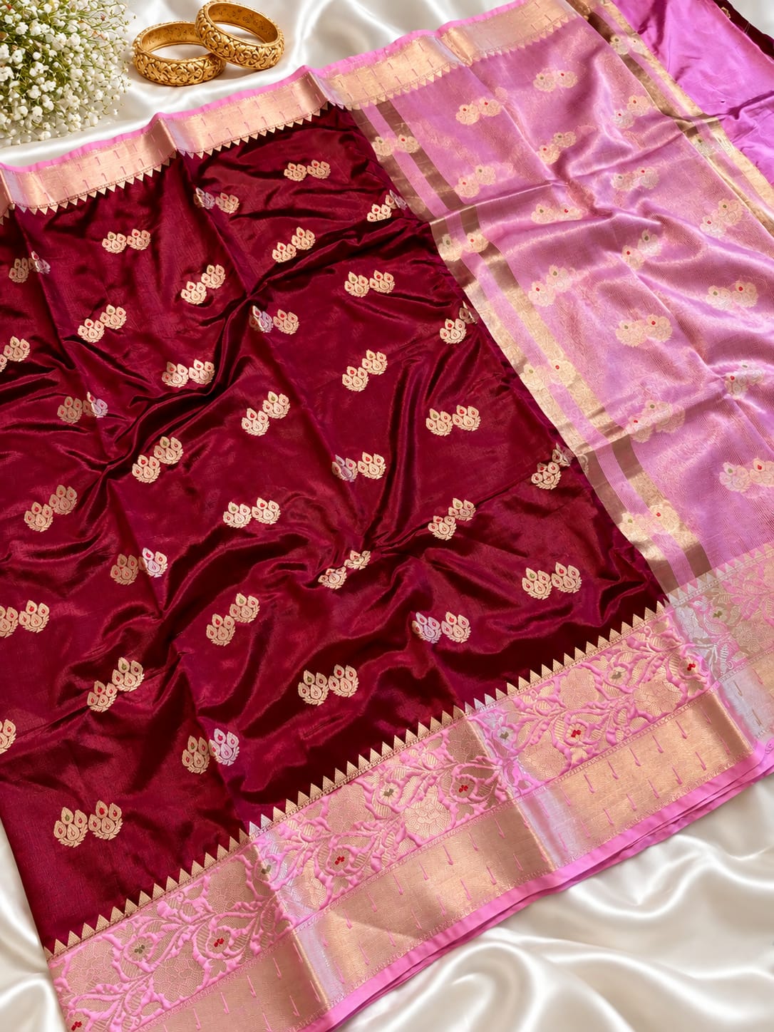 Juhmki series Banarasi katan soft silk sarees
