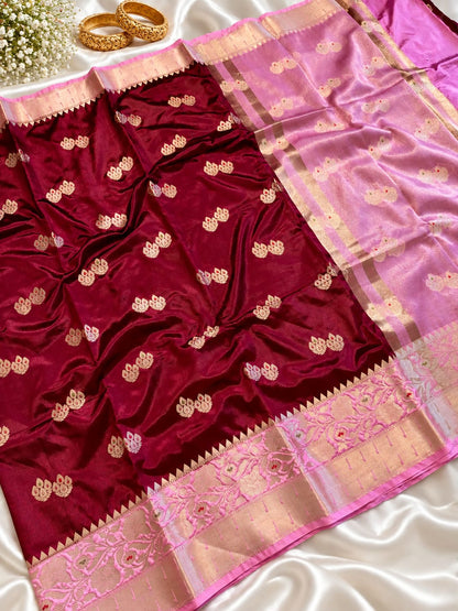 Juhmki series Banarasi katan soft silk sarees