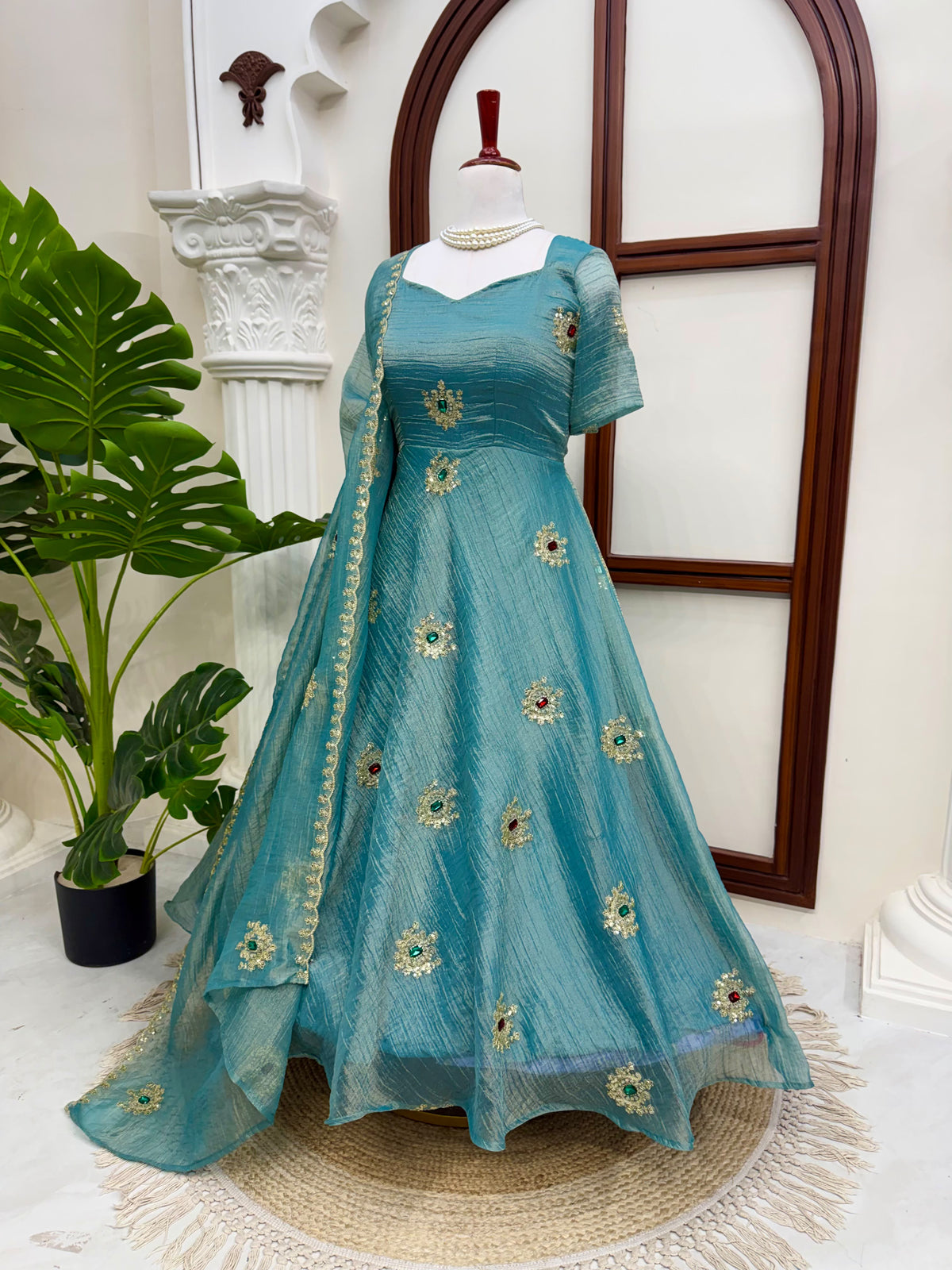 Salsa silk Anarakali Designer gown